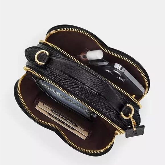 NWT Coach Black Heart-Shaped Crossbody Bag - Picture 6 of 9